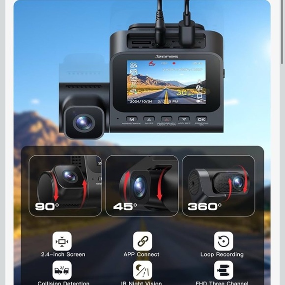 Dash Cam Front and Rear: 4K+1080P+1080P 3 Channel Dash Camera - Picture 2 of 11